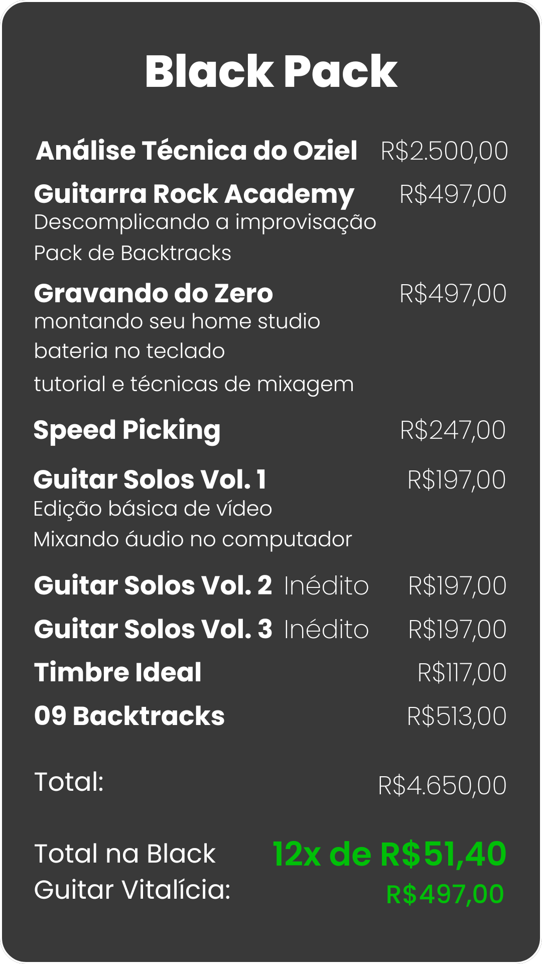 Oziel - lista cursos